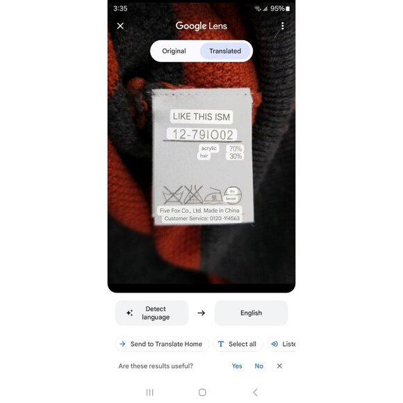 COMME CA ISM Knit Top Gray Orange Colorblock Stripe Women's MEDIUM - Picture 7 of 9